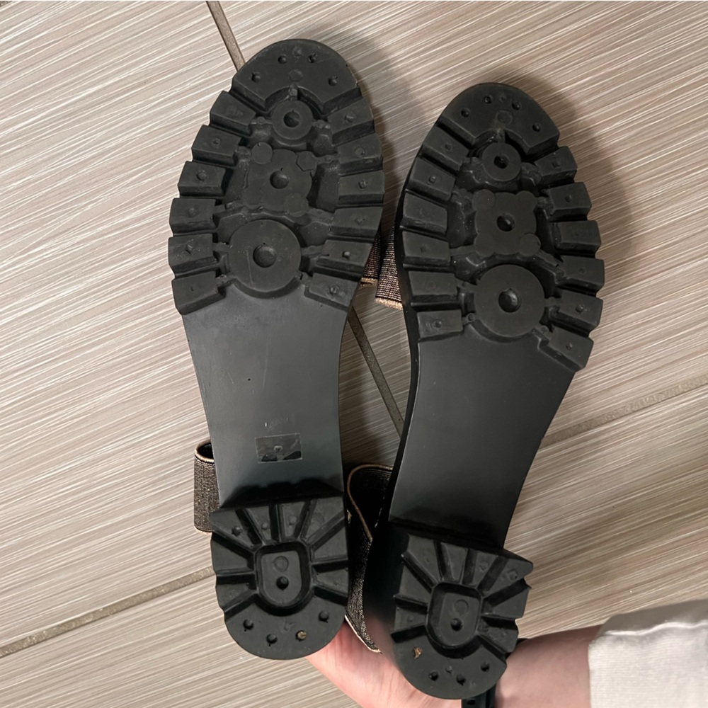 Charleston Shoe Company Monterey Gold Metallic Sandals comfortable comfy block - Picture 9 of 11